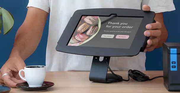 Compulocks Galaxy Tab A8 10.5" Space Enclosure Core Counter Stand or Wall Mount Black 819472028760