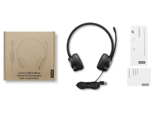 Lenovo 4XD1K18260 headphones/headset Wired Head-band Music/Everyday USB Type-A Black 195892068099