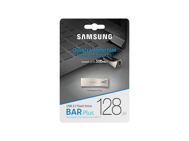 Samsung BAR Plus USB flash drive 128 GB USB Type-A 3.2 Gen 1 (3.1 Gen 1) Silver 887276265858