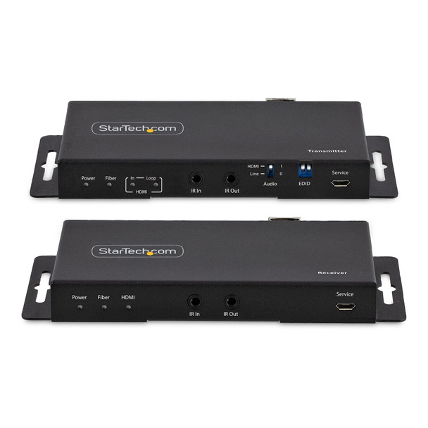 StarTech.com 4K HDMI over Fiber Extender Kit, 4K 60Hz up to 3300ft/1km (Single Mode) or 1000ft/300m (Multimode) LC Fiber Optic, HDR, HDCP, 3.5mm Audio/RS232/IR Extender, Transmitter and Receiver Kit 65030897303