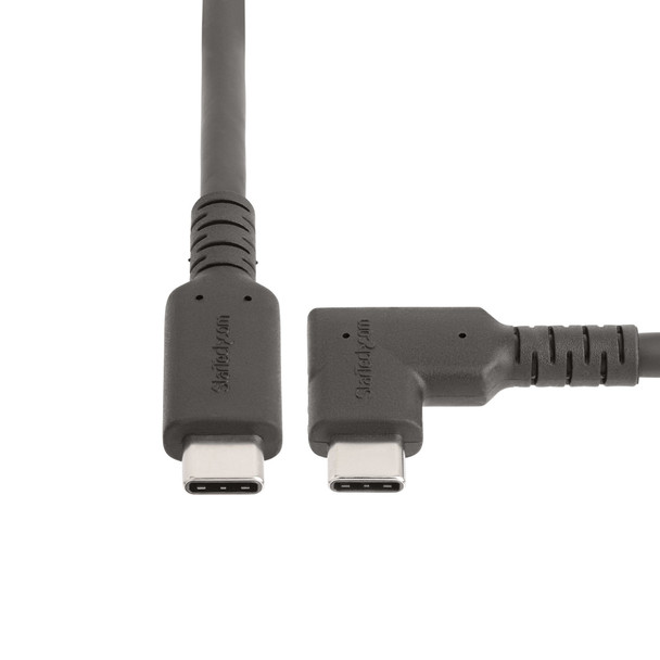 StarTech.com 1.6ft (50cm) Rugged Right Angle USB-C Cable, USB 3.2 Gen 2 (10 Gbps), Full-Featured USB C to C Data transfer Cable, 4K 60Hz DP Alt Mode, 100W Power Delivery - 90 Degree USB Type-C Cable 65030898218
