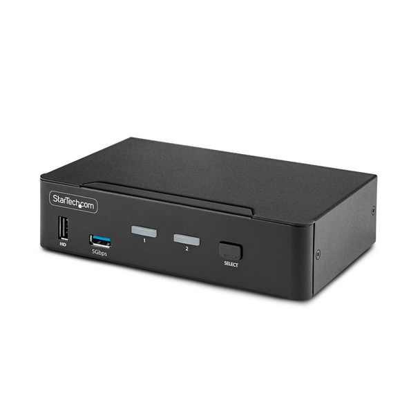 StarTech.com 2-Port DisplayPort KVM Switch, 8K 60Hz / 4K 144Hz, Single Display, DP 1.4, 2x USB 3.0 Ports, 4x USB 2.0 HID Ports, Push-Button & Hotkey Switching, TAA Compliant - OS Independent, Metal Housing 65030894906