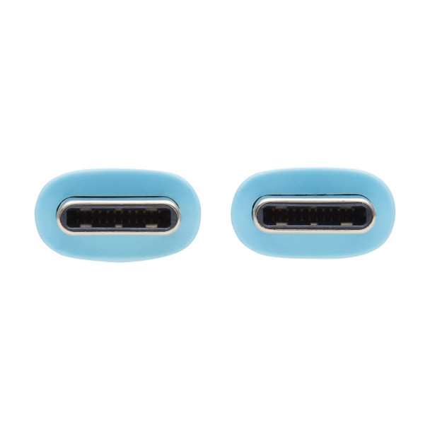 Tripp Lite U040AB-006-CSLB Safe-IT USB-C Antibacterial Cable, USB 2.0, Ultra Flexible (M/M), Light Blue, 6 ft. (1.83 m) 37332276780