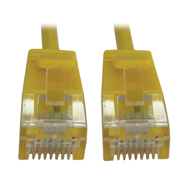 Tripp Lite N261-S03-YW Cat6a 10G Snagless Molded Slim UTP Ethernet Cable (RJ45 M/M), PoE, Yellow, 3 ft. (0.9 m) 37332276315