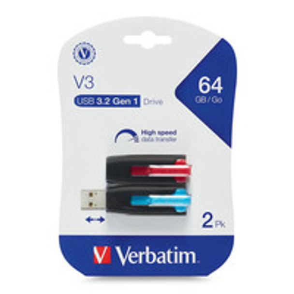 Verbatim Store ‘n’ Go V3 USB flash drive 64 GB USB Type-A 3.0 Blue, Red 23942708995