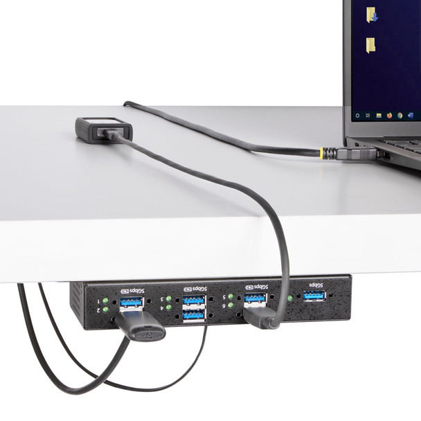 StarTech.com 5G7AINDRM-USB-A-HUB interface hub USB 3.2 Gen 1 (3.1 Gen 1) Type-B 5000 Mbit/s Black 065030898195 5G7AINDRM-USB-A-HUB