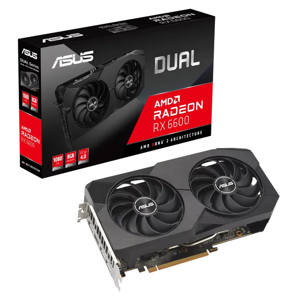 ASUS Dual Radeon RX 6600 V2 8GB GDDR6 AMD 197105182752 DUAL-RX6600-8G-V2