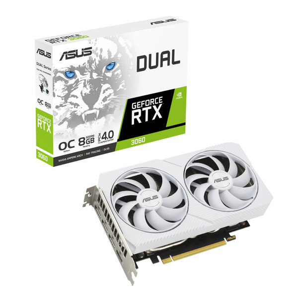 ASUS DUAL-RTX3060-O8G-WHITE NVIDIA GeForce RTX 3060 8 GB GDDR6 195553987509 DUAL-RTX3060-O8G-WHITE