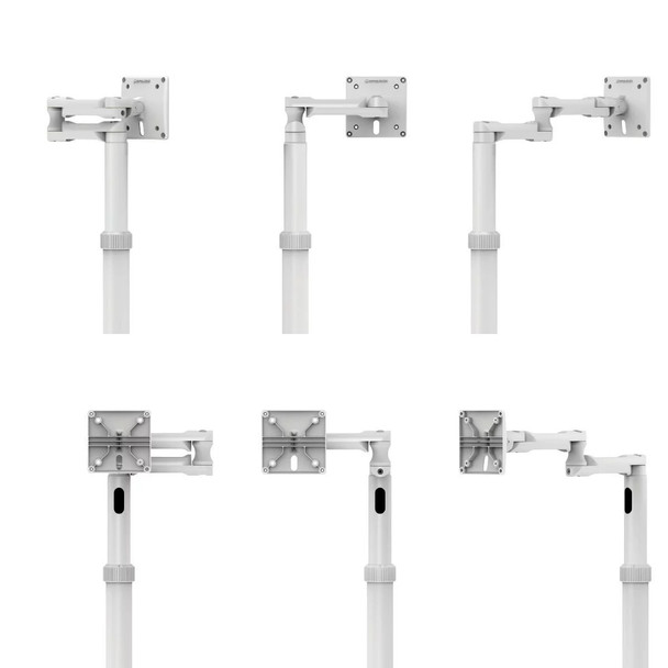 Compulocks iPad 10.2" Space Enclosure Medical Rolling Cart Extended White 819472023307 MCRSTDEXW102IPDSW