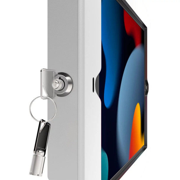 Compulocks iPad 10.2" Space Enclosure Medical Rolling Cart Extended White 819472023307 MCRSTDEXW102IPDSW