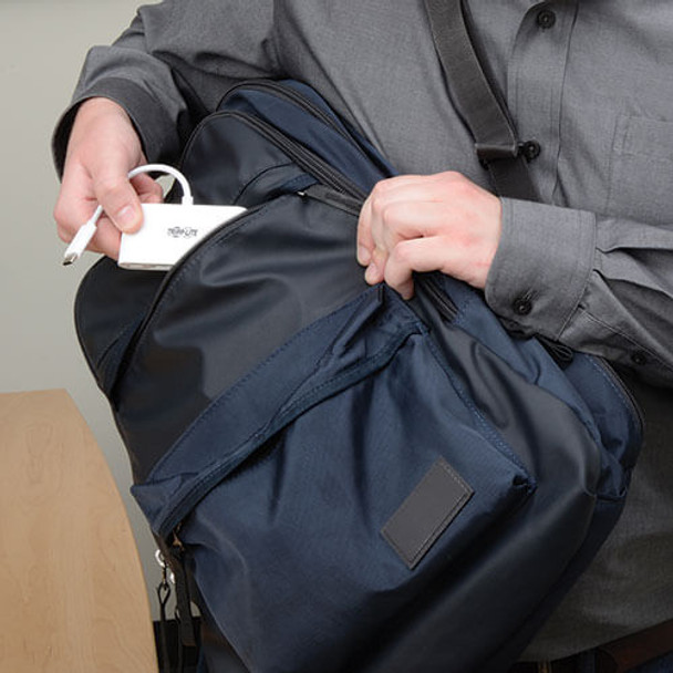 Tripp Lite USB C to DVI External Video Adapter with USB-A Hub, USB-C PD Charging & Gigabit Ethernet Ports, Thunderbolt 3 Compatible, 1920 x 1080 (1080p) 46389