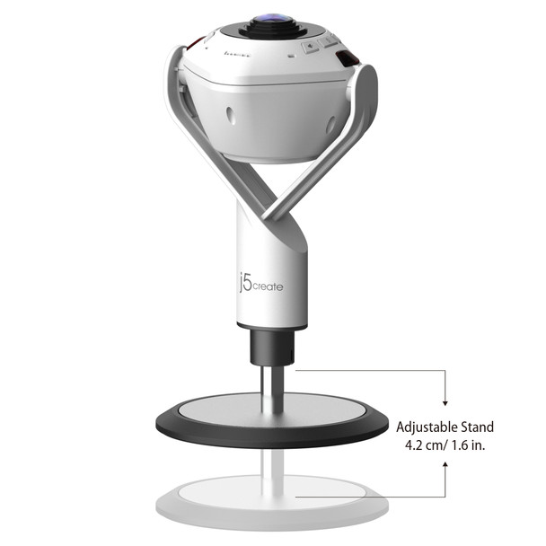 j5create JVU368 360° AI-Powered Webcam with Speakerphone 847626006159