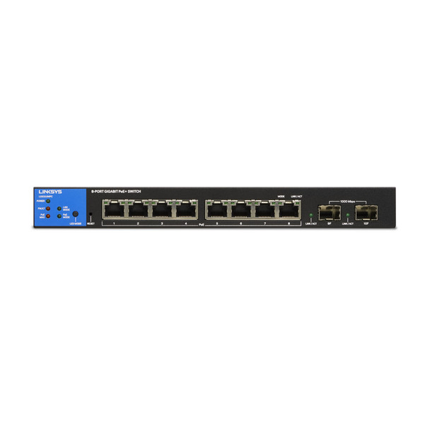 Linksys 8 Port Gigabit Network PoE+ Switch 745883810154