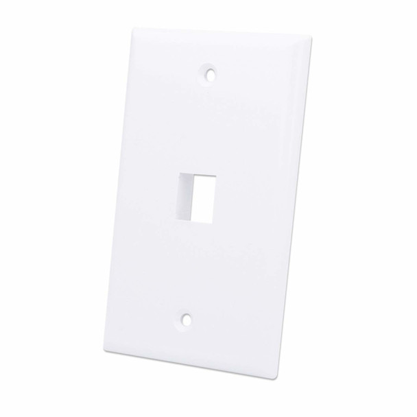 Intellinet 1-Outlet Keystone Wall Plate, White 766623772419