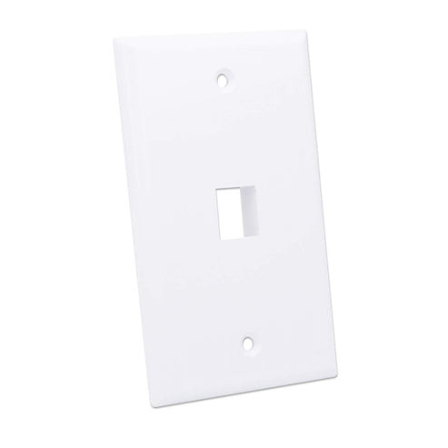 Intellinet 1-Outlet Keystone Wall Plate, White 766623772419