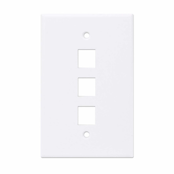 Intellinet 3-Outlet Oversized Keystone Wall Plate, White 766623772532