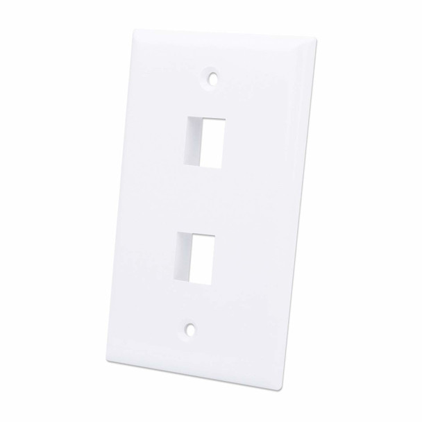 Intellinet 2-Outlet Keystone Wall Plate, White 766623772426