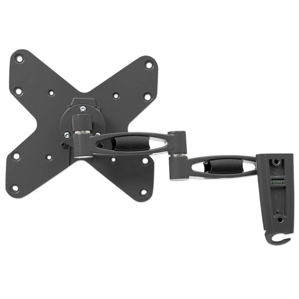 Manhattan TV & Monitor Mount, Wall, Full Motion, 1 screen, Screen Sizes: 23-42", Black, VESA 75x75 to 200x200, Max 20kg, Tilt & Swivel with 3 Pivots, Lifetime Warranty 766623423755