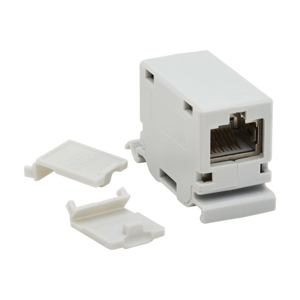 Tripp Lite N235-D01-SH-6A Cat6a Shielded In-Line DIN-Rail Mountable Snap-In Coupler (RJ45 F/F), TAA 037332277190