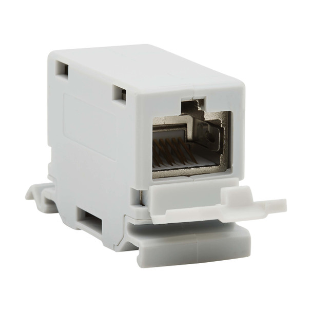 Tripp Lite N235-D01-SH-6A Cat6a Shielded In-Line DIN-Rail Mountable Snap-In Coupler (RJ45 F/F), TAA 037332277190
