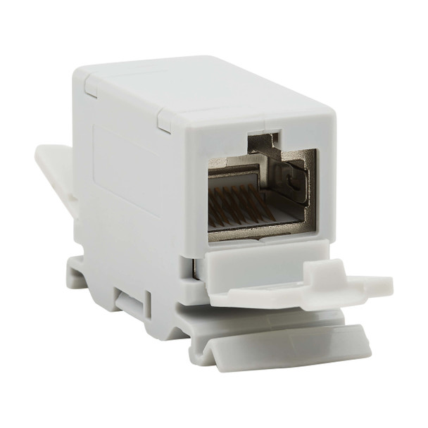 Tripp Lite N235-D01-SH-6A Cat6a Shielded In-Line DIN-Rail Mountable Snap-In Coupler (RJ45 F/F), TAA 037332277190