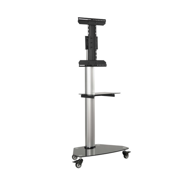 Tripp Lite DMCS3770SG75 Premier Rolling TV Cart for 37” to 70” Displays, Black Glass Base and Shelf, Locking Casters 037332275486