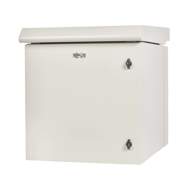 Tripp Lite SmartRack Industrial Enclosure with Lock - NEMA 3R, Wall Mount, Metal Construction, Hinged Back, Internal Fans, 28 in. Depth, 12U, Gray 037332277855