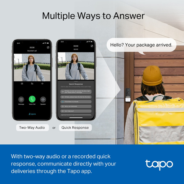 TP-Link Tapo Smart Battery Video Doorbell 840030705687