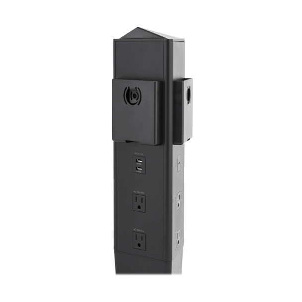Tripp Lite Safe-IT 5-Port Mobile Power Tower and USB Charging Station - USB-C 60W, 4x USB-A, 6x 5-15R, Wireless Charging, 1000 Joules, 10 ft. Cord, Antimicrobial Protection 037332271860
