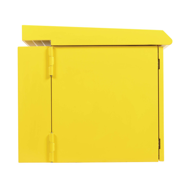 Tripp Lite SmartRack Industrial Enclosure with Lock - NEMA 3R, Wall Mount, Metal Construction, Hinged Back, Internal Fans, 28 in. Depth, 12U, Yellow 037332278029