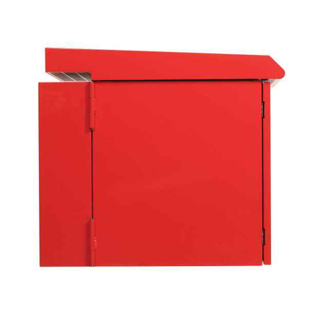 Tripp Lite SmartRack Industrial Enclosure with Lock - NEMA 3R, Wall Mount, Metal Construction, Hinged Back, Internal Fans, 28 in. Depth, 12U, Red 037332278012