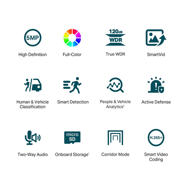 TP-Link VIGI 5MP Full-Color Turret Network Camera 840030709395