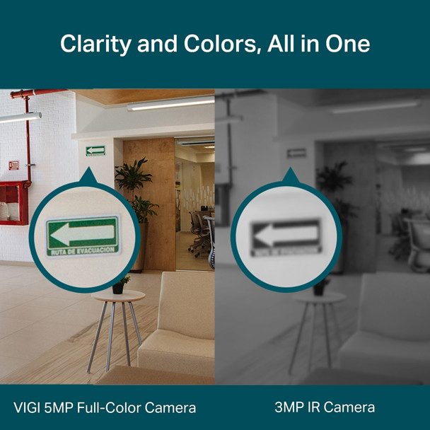 TP-Link VIGI 5MP Full-Color Turret Network Camera 840030709395