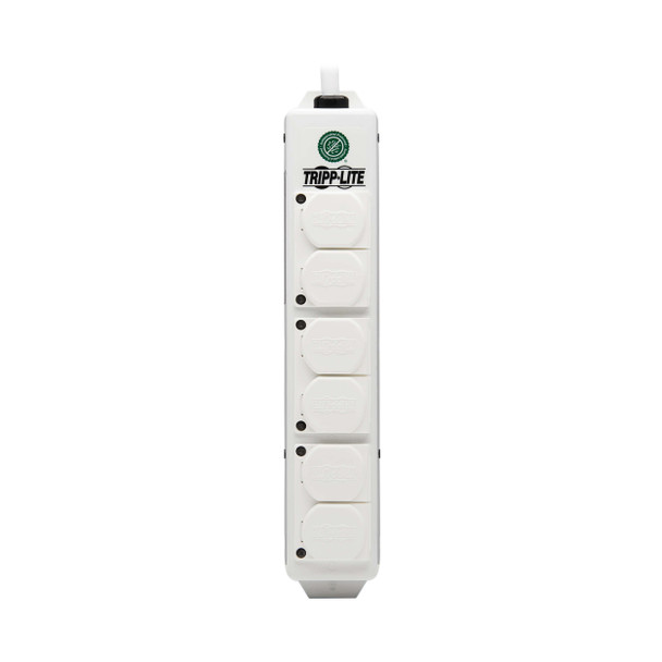 Tripp Lite Safe-IT UL 2930 Medical-Grade Power Strip for Patient Care Vicinity, 6 Hospital-Grade Outlets, Safety Covers, Antimicrobial, 6 ft. Cord, Dual Ground 037332262264