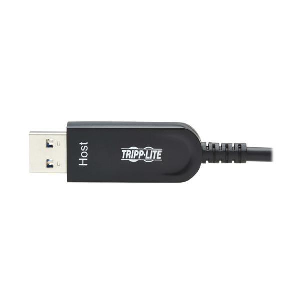 Tripp Lite U428F-15M-D3 USB-A to USB-C AOC Cable (M/M) - USB 3.2 Gen 2 (10Gbps) Plenum-Rated Fiber Active Optical - Data Only, Black, 15 m (49 ft.) 037332275073