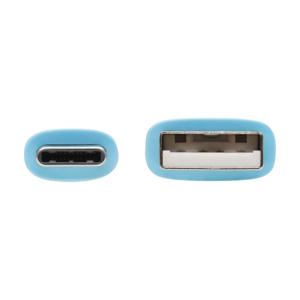 Tripp Lite U038AB-006-S-LB Safe-IT USB-A to USB-C Antibacterial Cable, USB 2.0, Ultra Flexible (M/M), Light Blue, 6 ft. (1.8 m) 037332276773