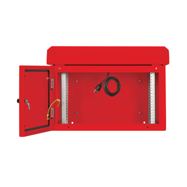 Tripp Lite SmartRack Industrial Enclosure with Lock - NEMA 3R, Wall Mount, Metal Construction, Internal Fans, 16.5 in. Depth, 6U, Red 037332278050
