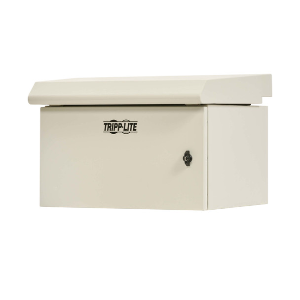 Tripp Lite SmartRack Industrial Enclosure with Lock - NEMA 3R, Wall Mount, Metal Construction, Hinged Back, Internal Fans, 28 in. Depth, 9U, Gray 037332277831