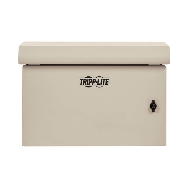 Tripp Lite SmartRack Industrial Enclosure with Lock - NEMA 3R, Wall Mount, Metal Construction, Hinged Back, Internal Fans, 28 in. Depth, 6U, Gray 037332277824