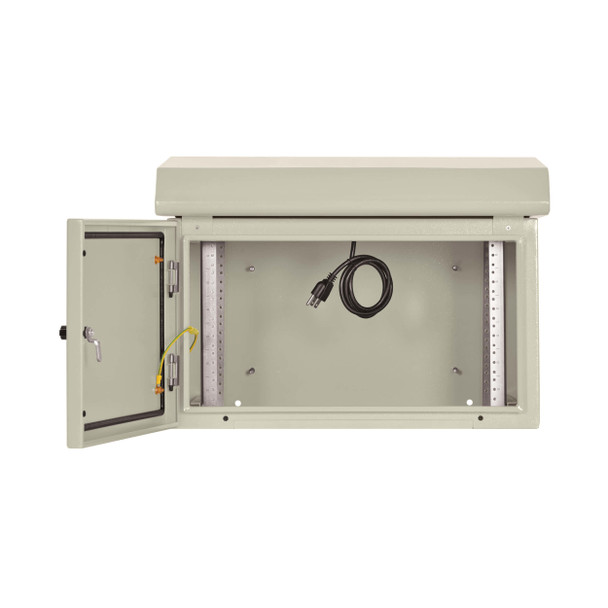 Tripp Lite SmartRack Industrial Enclosure with Lock - NEMA 3R, Wall Mount, Metal Construction, Hinged Back, Internal Fans, 28 in. Depth, 6U, Gray 037332277824