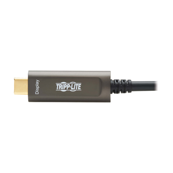 Tripp Lite U420F-15M-V USB-C to USB-C Plenum-Rated Fiber Active Optical Cable (AOC) - 4K 60 Hz, HDR, 4:4:4, M/M, Black, 15 m (49 ft.) 037332275097