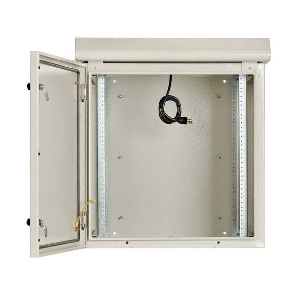 Tripp Lite SmartRack Industrial Enclosure with Lock - NEMA 3R, Wall Mount, Metal Construction, Internal Fans, 23 in. Depth, 12U, Gray 037332276841