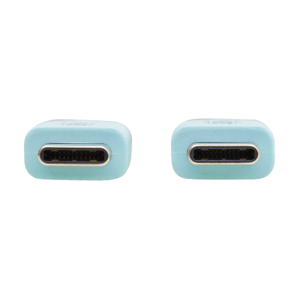 Tripp Lite U040AB-006CS5LB Safe-IT USB-C Cable (M/M), Antibacterial, Ultra Flexible, 240W PD Charging, Light Blue, 6 ft. (1.8 m) 037332276797
