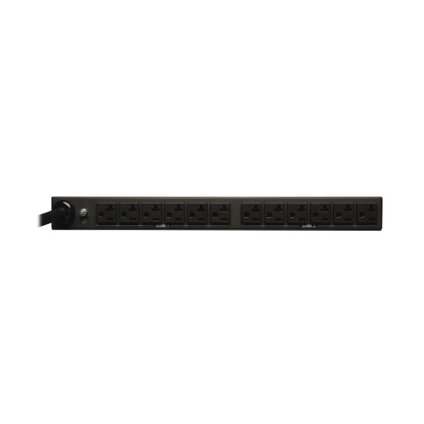 Tripp Lite 2.9kW Single-Phase Basic PDU with ISOBAR Surge Protection, 120V, 3840 Joules, 12 NEMA 5-15/20R Outlets, L5-30P Input, 15 ft. Cord, 1U Rack-Mount, TAA 037332255778