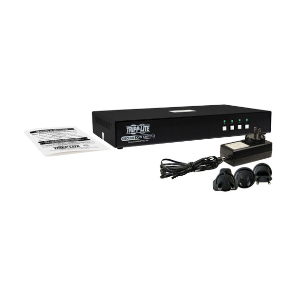 Tripp Lite B002-DP1A4-N4 Secure KVM Switch, 4-Port, Single Head, DisplayPort to DisplayPort, 4K, NIAP PP4.0, Audio, TAA 037332274274