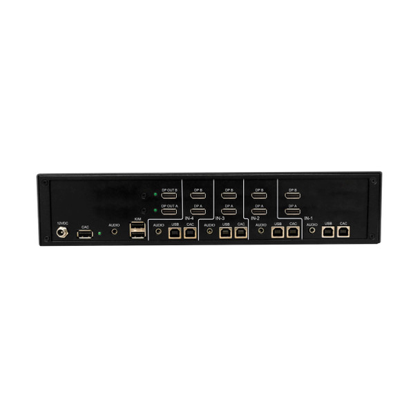 Tripp Lite B002-DP2AC4-N4 Secure KVM Switch, 4-Port, Dual Head, DisplayPort to DisplayPort, 4K, NIAP PP4.0, Audio, CAC, TAA 037332274243