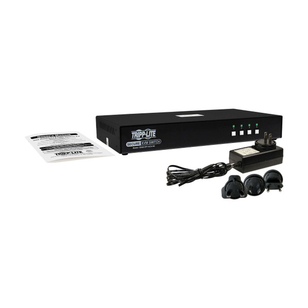 Tripp Lite B002-DP1AC4-N4 Secure KVM Switch, 4-Port, Single Head, DisplayPort to DisplayPort, 4K, NIAP PP4.0, Audio, CAC, TAA 037332274298