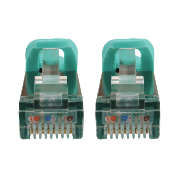 Tripp Lite N262-S25-AQ Cat6a 10G Snagless Shielded Slim STP Ethernet Cable (RJ45 M/M), PoE, Aqua, 25 ft. (7.6 m) 037332276186