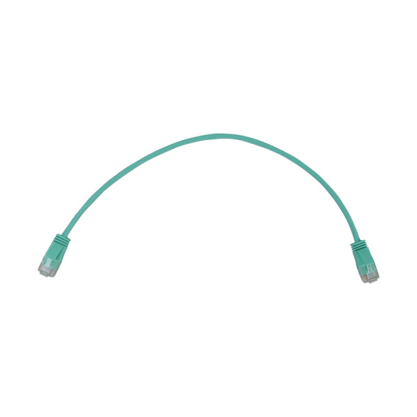 Tripp Lite N261-S01-AQ Cat6a 10G Snagless Molded Slim UTP Ethernet Cable (RJ45 M/M), PoE, Aqua, 1 ft. (0.3 m) 037332276261