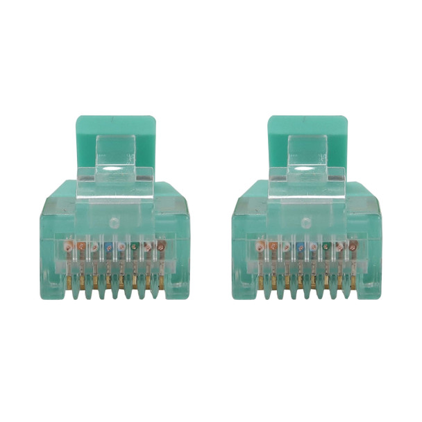 Tripp Lite N261-S01-AQ Cat6a 10G Snagless Molded Slim UTP Ethernet Cable (RJ45 M/M), PoE, Aqua, 1 ft. (0.3 m) 037332276261